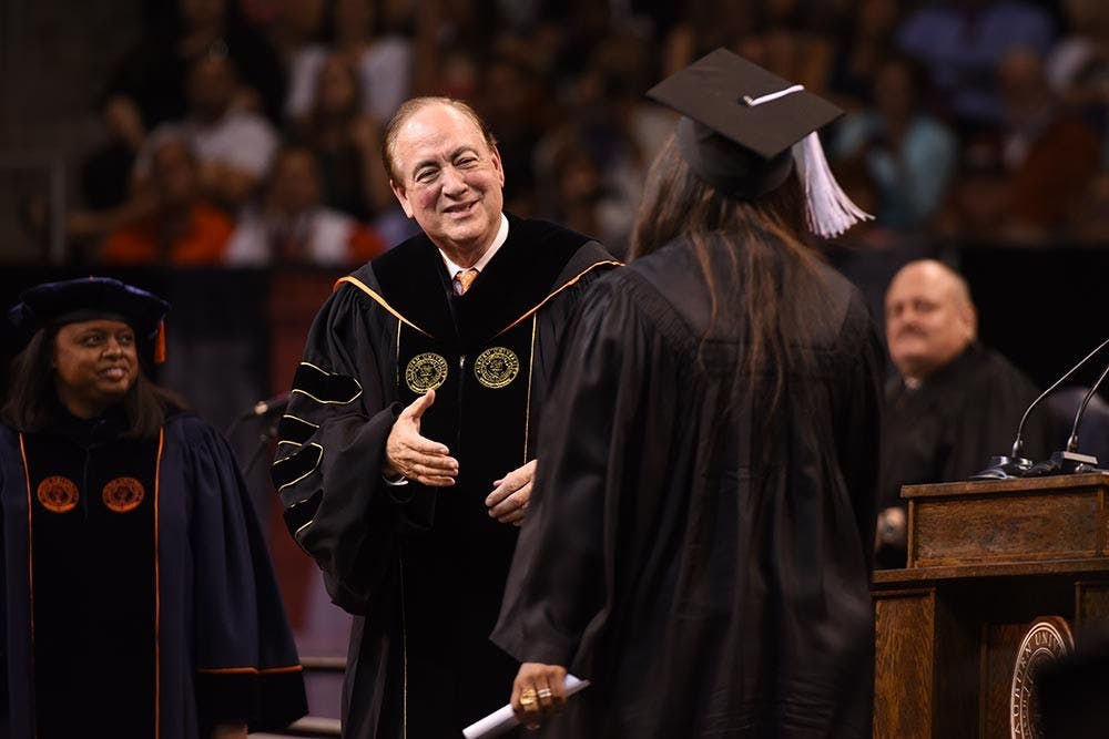 Dr. Jay Gogue during a commencement ceremony