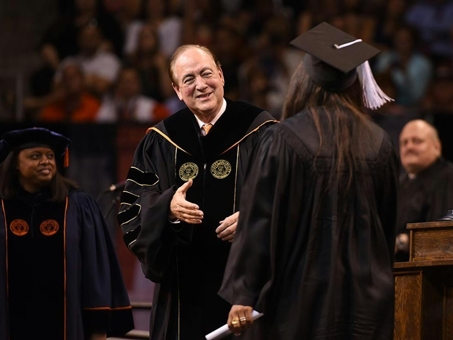 Dr. Jay Gogue during a commencement ceremony