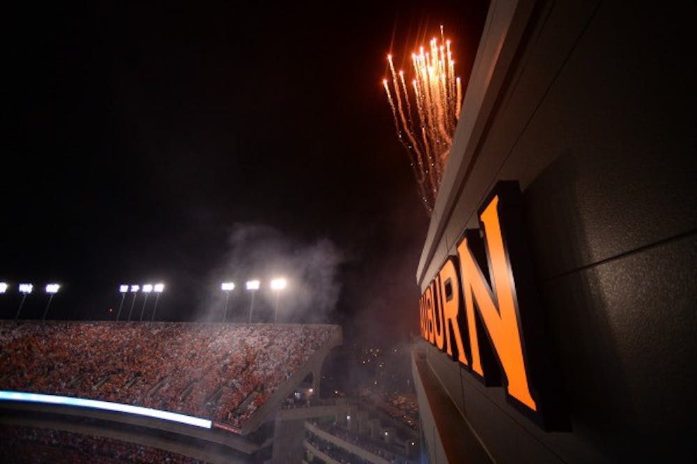 Fireworks over the video board