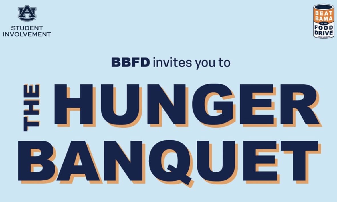 Flyer reads "BBFD invites you to the Hunger Banquet."