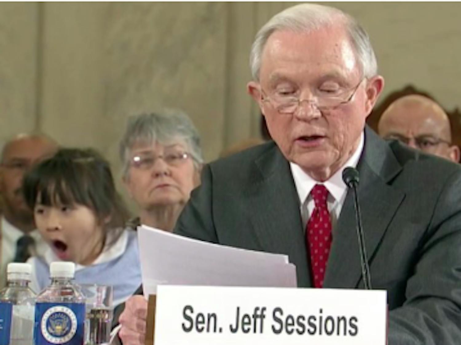 Jeff Sessions at his confirmation hearing for Attorney General