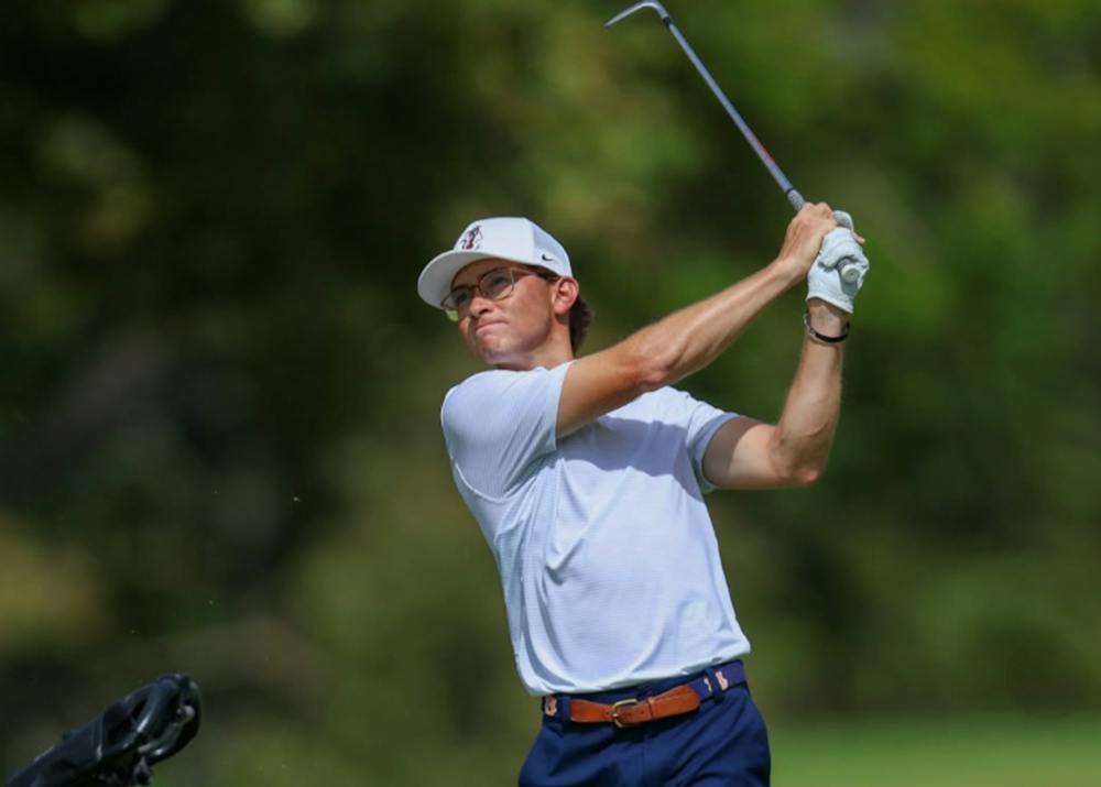 Auburn golfer Billy Davis follows through on his swing during the Ben Hogan Collegiate Invitational.