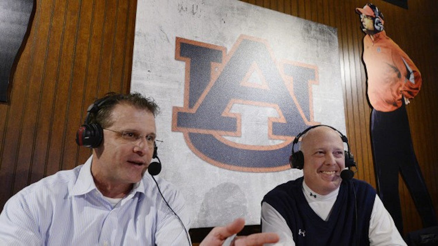 "Voice of the Auburn Tigers" Rod Bramblett with Auburn football coach Gus Malzahn