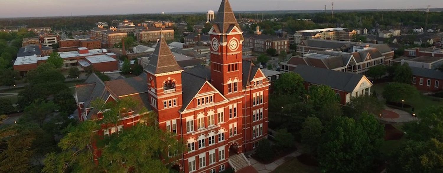 View of Samford hall with Auburn U in the background