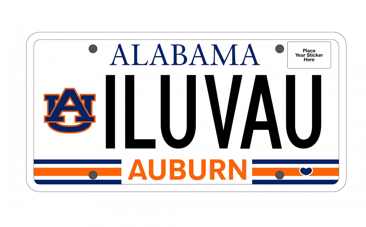 Auburn University has a new collegiate license plate
