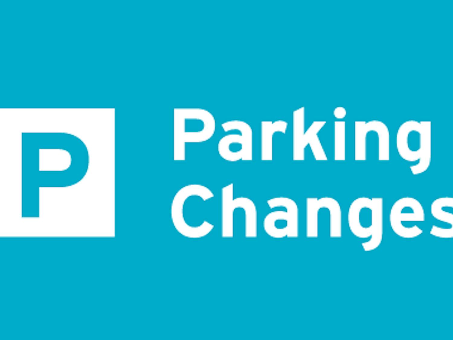Parking changes sign