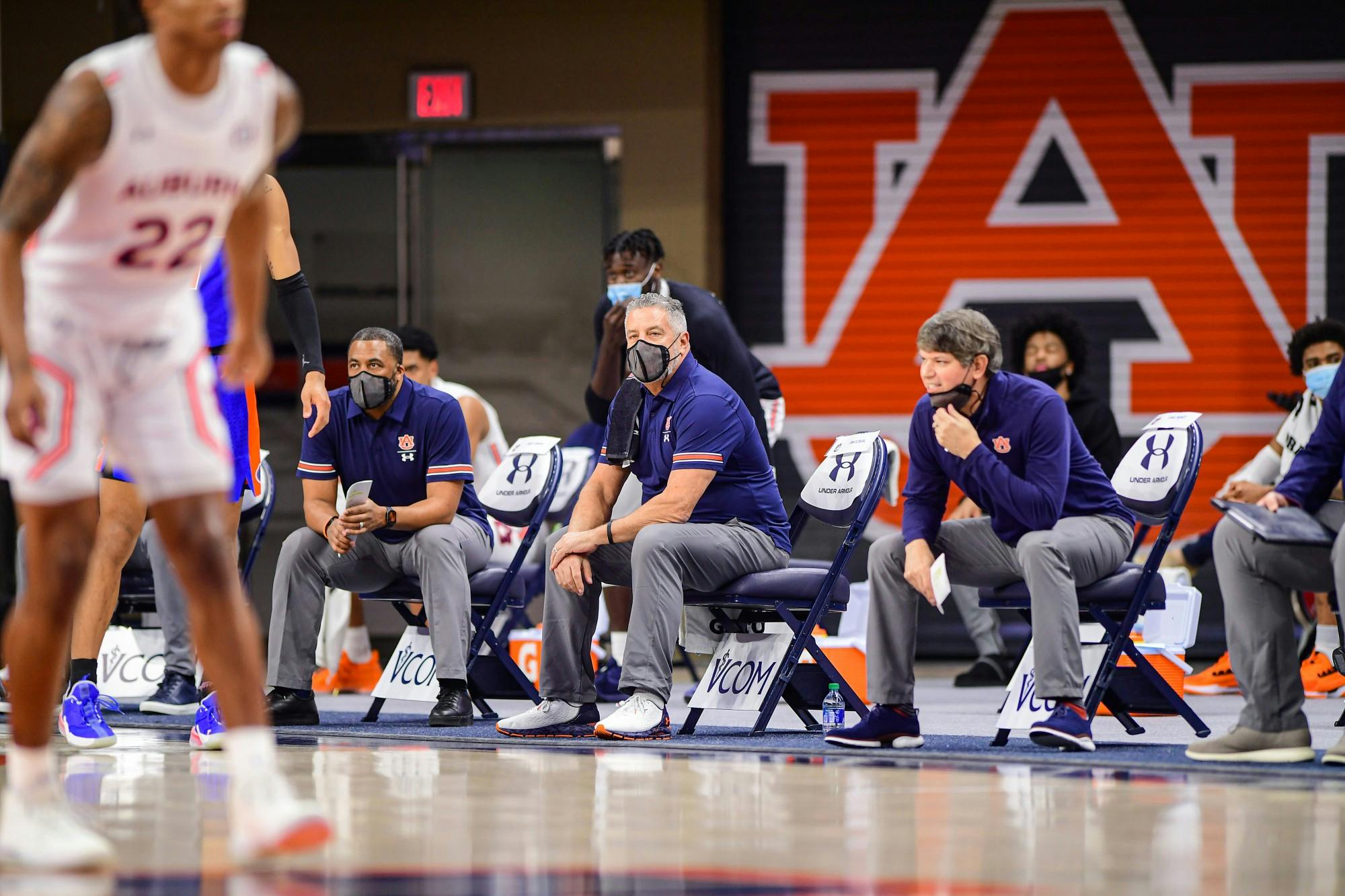 022321_Auburn_SL1_2259_Bruce Pearl watches from the sidelines .JPG