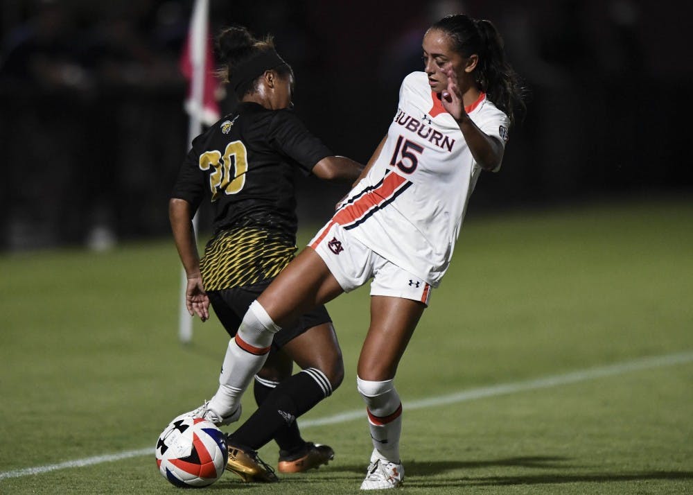 Silvana Poulter (15) Auburn Soccer vs  ASU on Sunday, September 16, 2018, in Auburn, Ala. Cat Wofford/Auburn Athletics