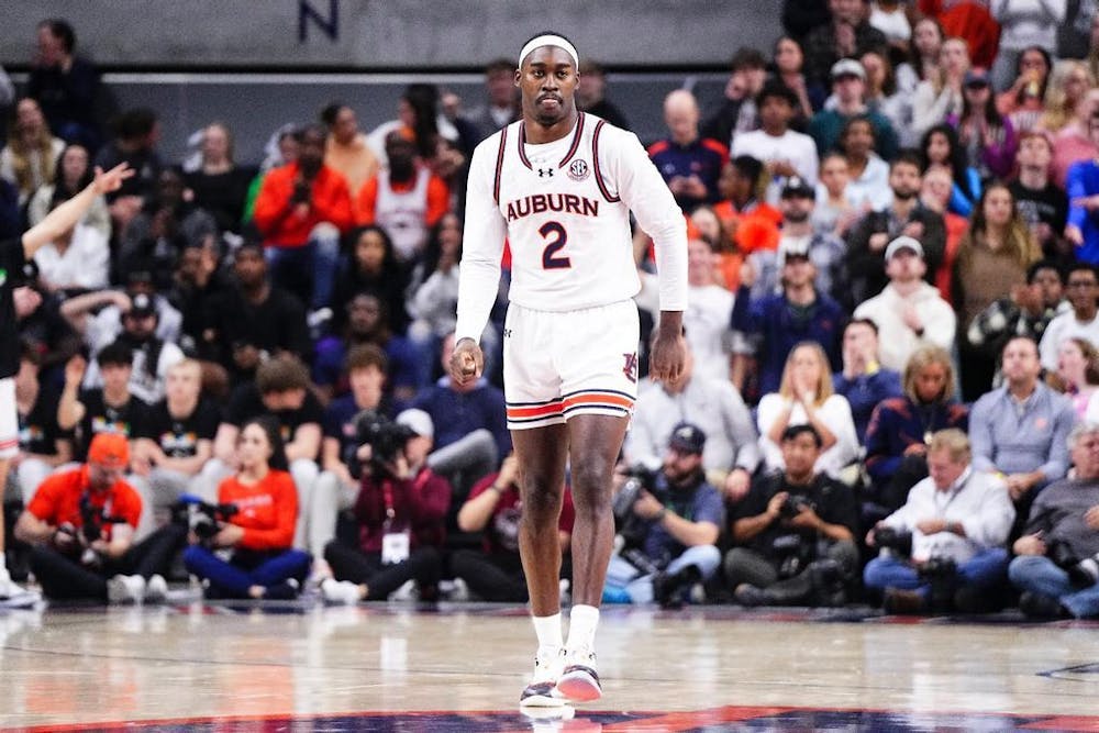 <p>AUBURN, AL - FEBRUARY 14 - Auburn's Jaylin Williams (2) during the game between the #13 Auburn Tigers and the #11 South Carolina Gamecocks at Neville Arena in Auburn, AL on Wednesday, Feb. 14, 2024. Photo by Zach Bland/Auburn Tigers</p>