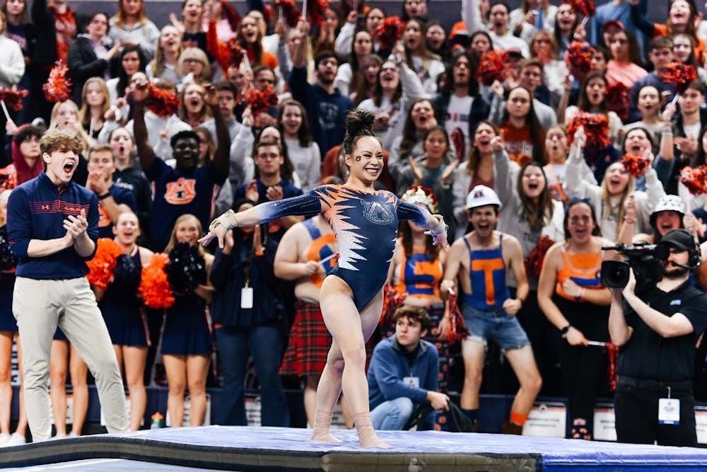 Gabby Mclaughlin during the gymnastics meet between the #20 North Carolina State Wolfpack and the #5 Auburn Tigers at Neville Arena in Auburn, AL on Saturday, Jan 28, 2023.
Elaina Eichorn/Auburn Tigers
