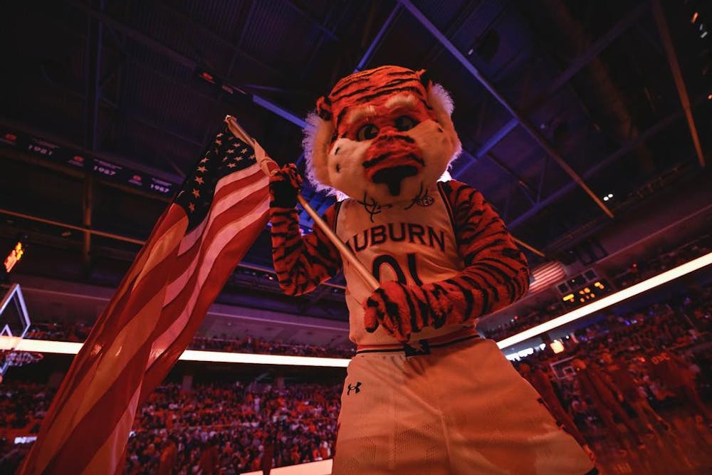 AUBURN, AL - DECEMBER 17 - Aubie during the game between the Auburn Tigers and the USC Trojans at Neville Arena in Auburn, AL on Sunday, Dec. 17, 2023. Photo by Jamie Holt/Auburn Tigers