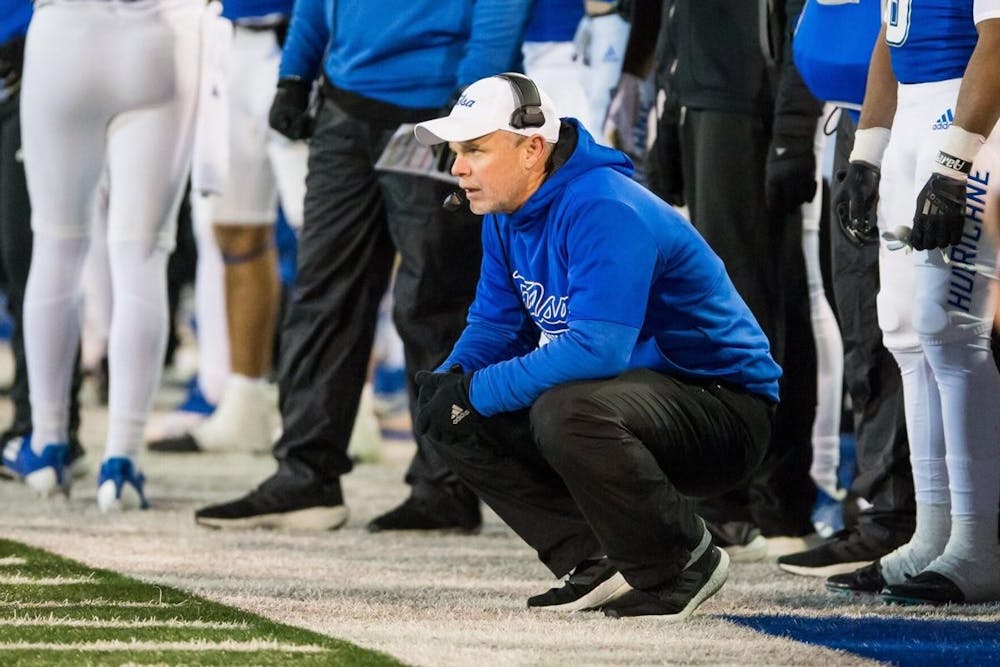 Tulsa Golden Hurricane head coach Philip Montgomery looks on during the game against the South Florida Bulls at H.A. Chapman Stadium on 11/18/22. 
Brett Rojo, For the Tulsa World