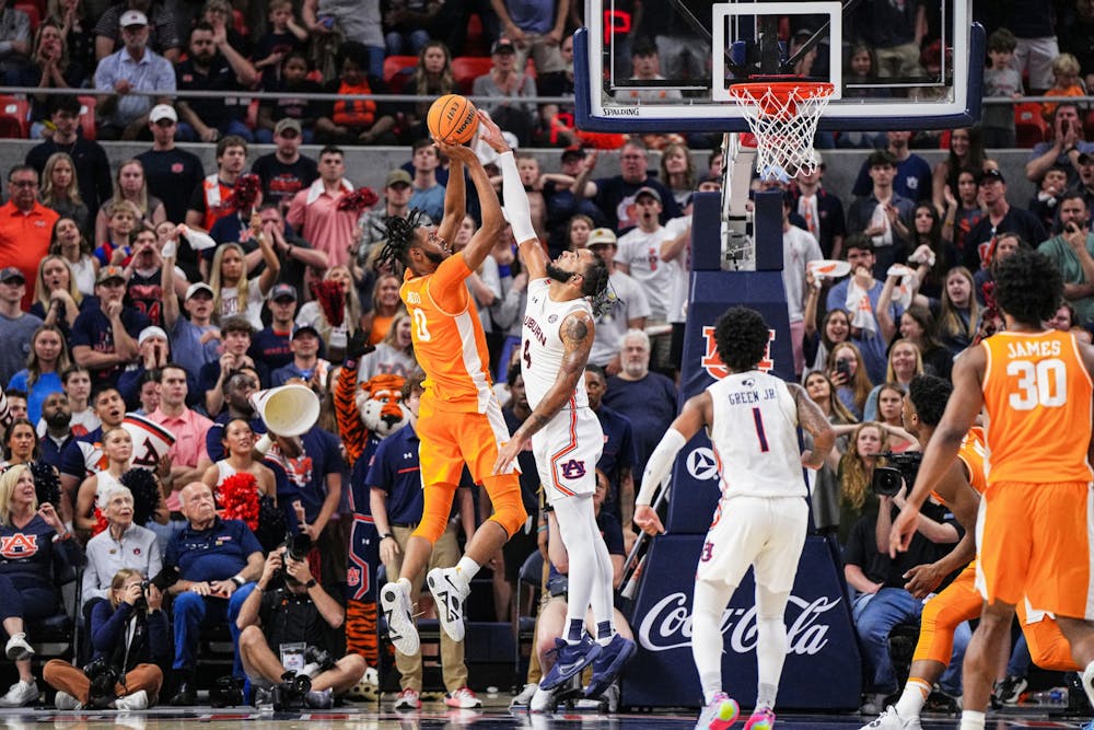 Johni Broome (4) during the game between the Tennessee Volunteers and the Auburn Tigers at Neville Arena in Auburn, AL on Saturday, Mar 4, 2023.
Zach Bland/Auburn Tigers