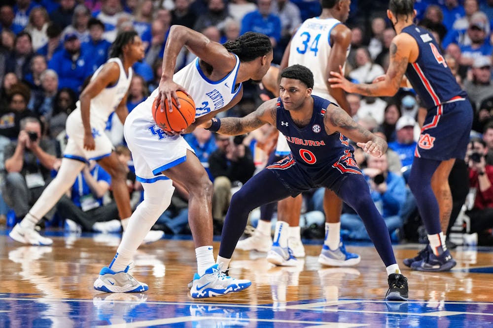 Febuary 25, 2023; Auburn, AL, USA; K.D. Johnson (0) during the game between the Auburn Tigers and the Kentucky Wildcats at Rupp Arena. Mandatory Credit: Zach Bland/AU Athletics