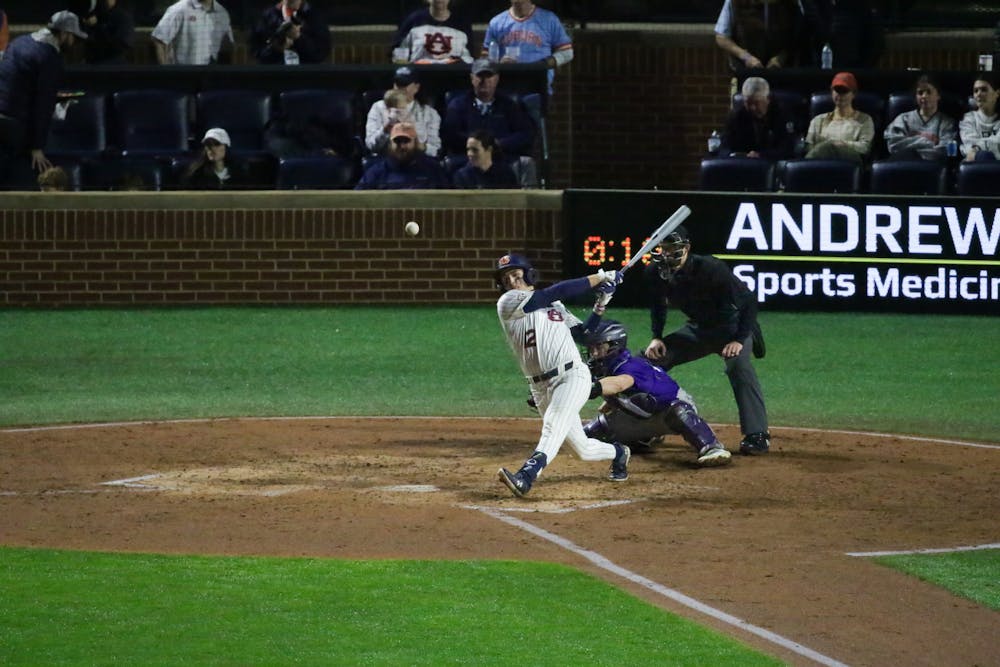 Auburn Baseball loses 4-2 against Holy Cross on February 15th, 2025. Photo by Matthew Poczatek | The Auburn Plainsman