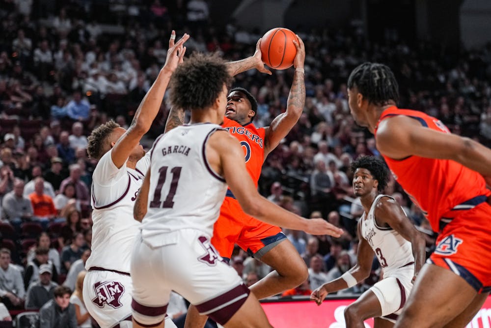 K.D. Johnson (0) during the game between the Texas A&M Aggies and the #29 Auburn Tigers at Reed Arena in College Station, TX on Tuesday, Feb 7, 2023.
Steven Leonard/Auburn Tigers
