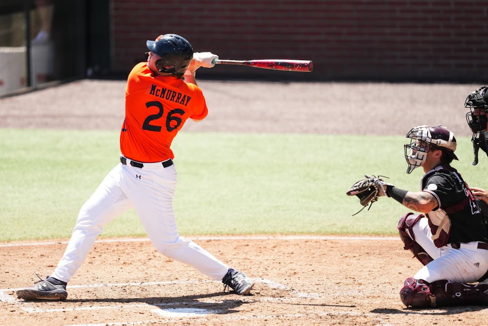 Cooper McMurray (26) during the game between Mississippi State Bulldogs and the Auburn Tigers at Plainsman Park in Auburn, AL on Sunday, Apr 23, 2023.
Zach Bland/Auburn Tigers