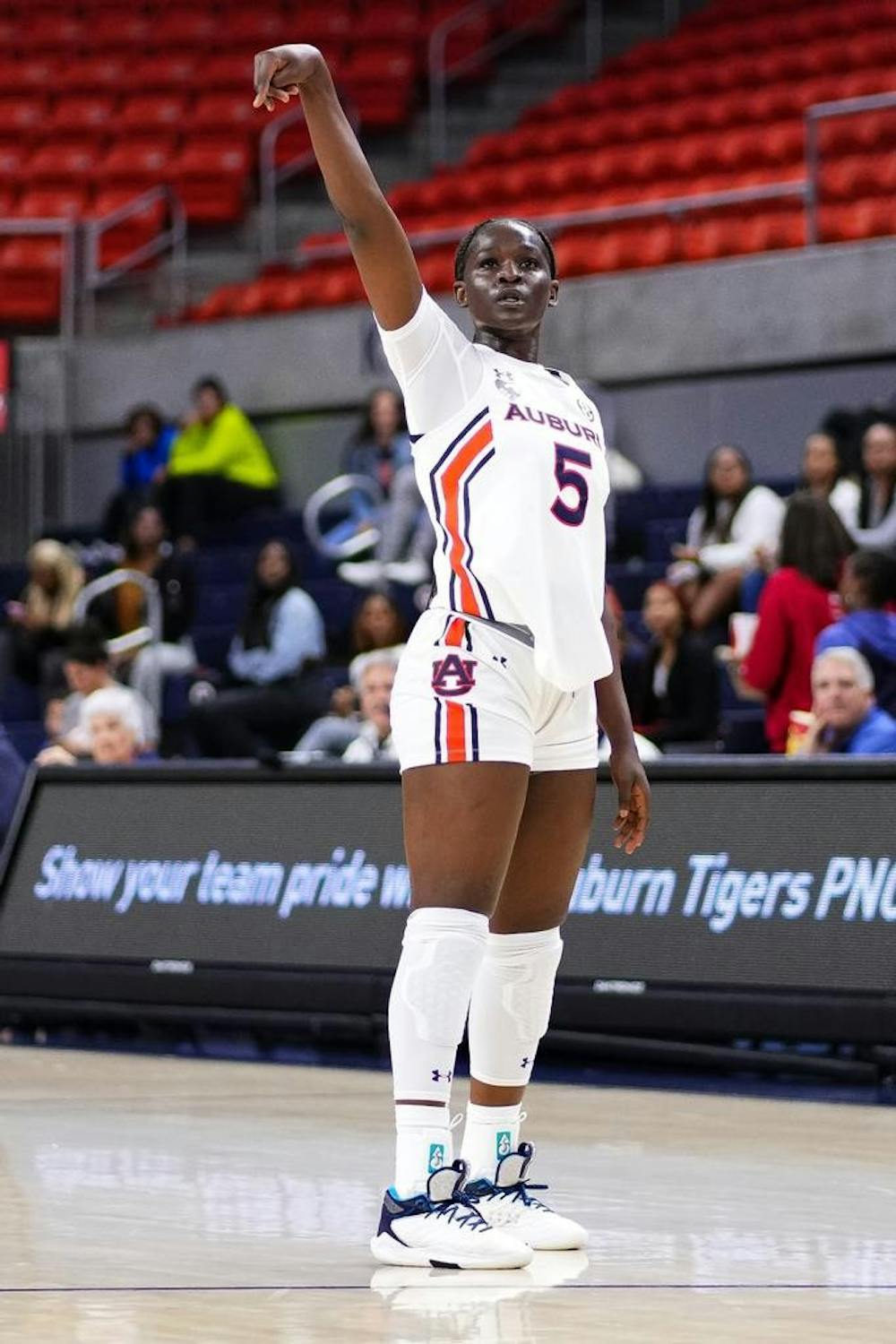 Aicha Coulibaly (5) during the game between the Tuskegee Golden Tigers and the Auburn Tigers at Neville Arena in Auburn, AL on Thursday, Nov 3, 2022. Zach Bland/Auburn Tigers
