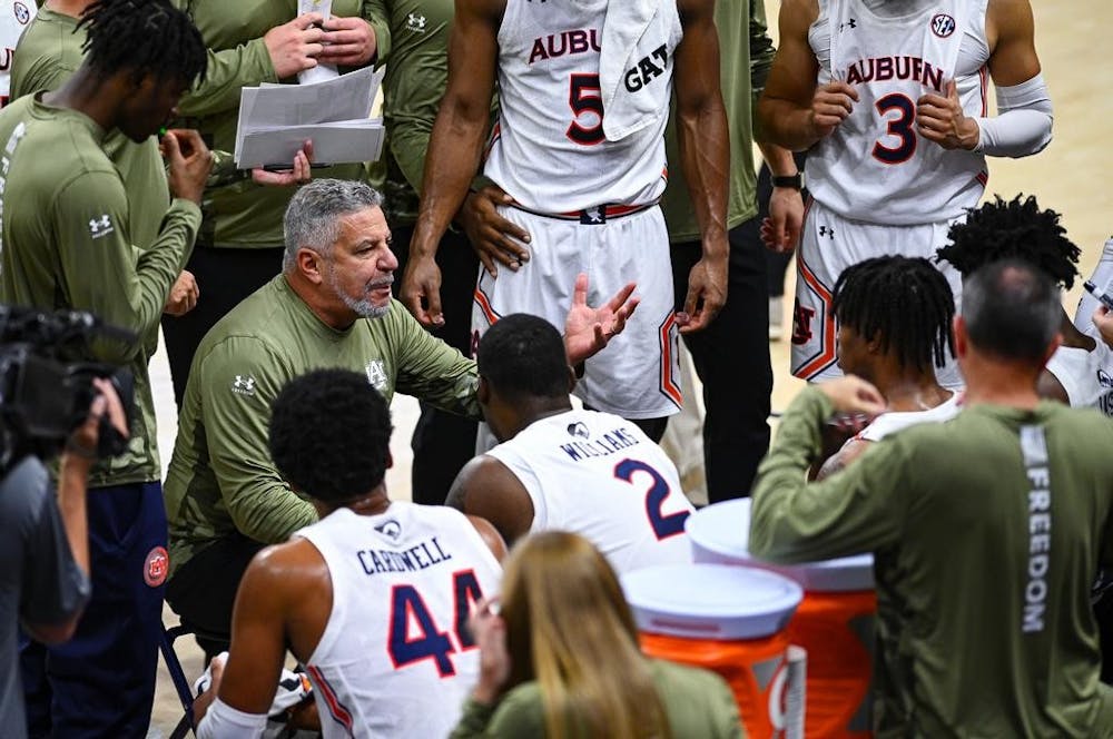 Head Coach Bruce Pearl during the game between the South Florida Bulls and the Auburn Tigers at Neville Arena in Auburn, AL on Friday, Nov 11, 2022.
Grayson Belanger/Auburn Tigers
