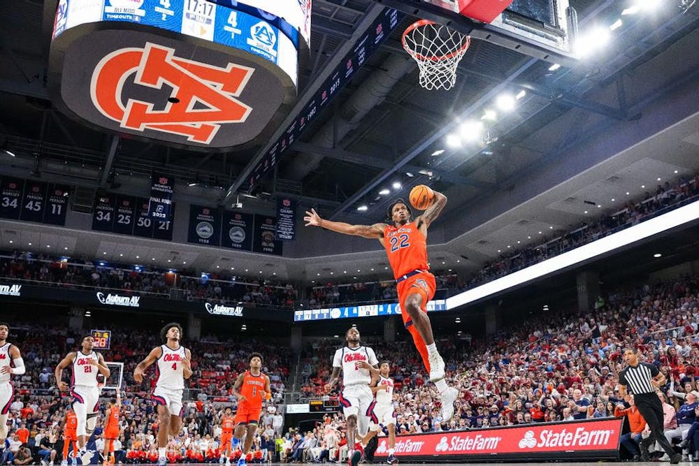 Allen Flanigan (22) during the game between the Ole Miss Rebels and the Auburn Tigers at Nevile Arena in Auburn, AL on Wednesday, Feb 22, 2023. Zach Bland/Auburn Tigers