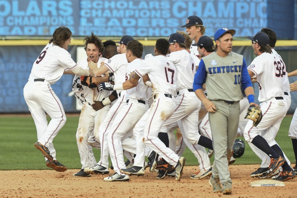 Edouard Julien (10)Auburn vs Kentucky during the SEC Baseball Tournament on Tuesday, May 22, 2018, in Hoover, Ala.   Photo: Wade Rackley /Auburn Athletics 