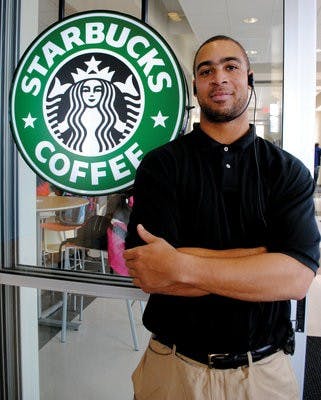 Will Acrond, manager of the Student Center Starbucks, is a favorite among patrons. (Maria Iampietro / Assistant photo editor)