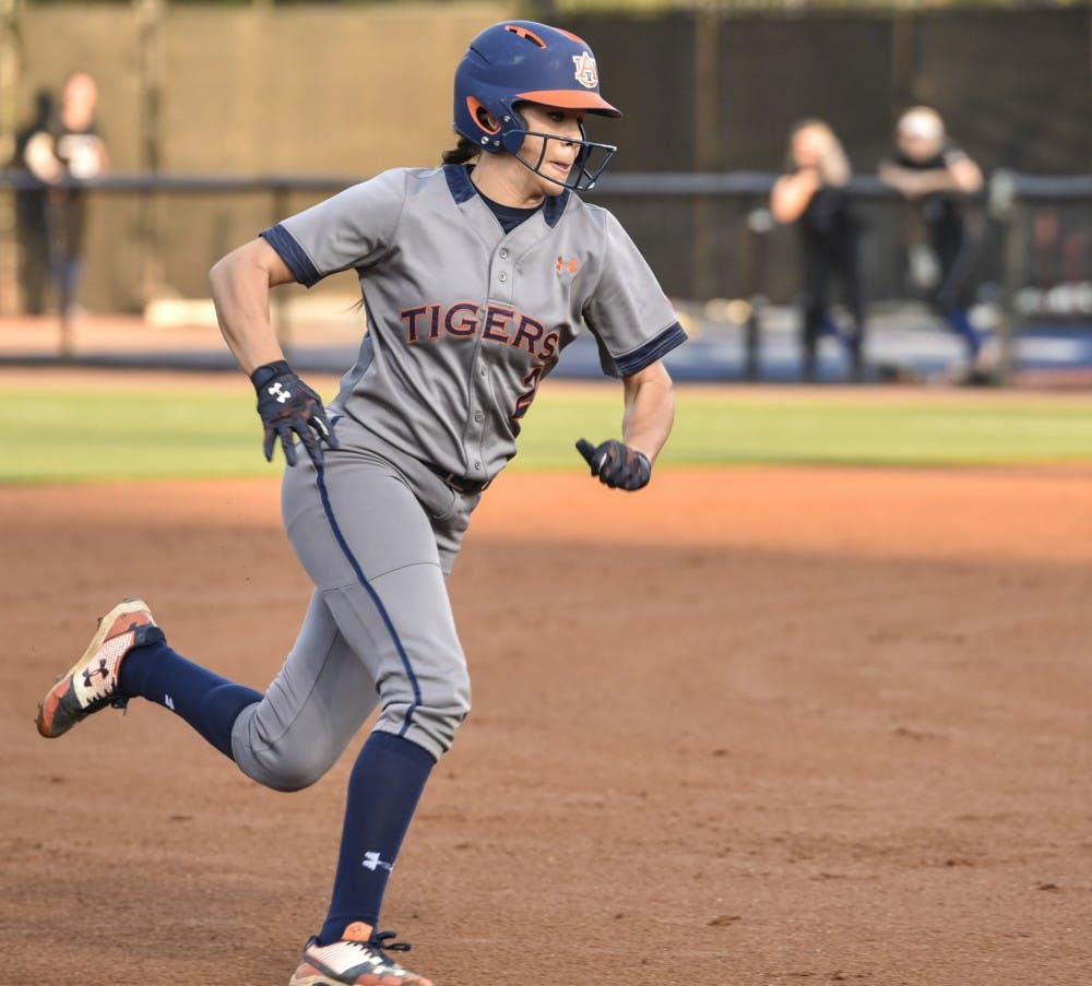 Auburn outfielder Alyssa Rivera (21) during Auburn Tigers Softball vs. Georgia State on Wednesday, April. 12, 2017, in Auburn, Ala.