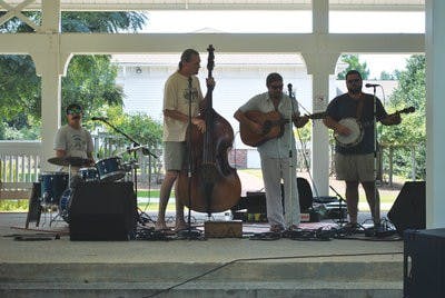 The Dooley's Blue Revue performed at the third annual "No Excuse" music festival on Saturday, August 21 in Kiesel Park. (Elaine Busby / ASSISTANT PHOTO EDITOR)