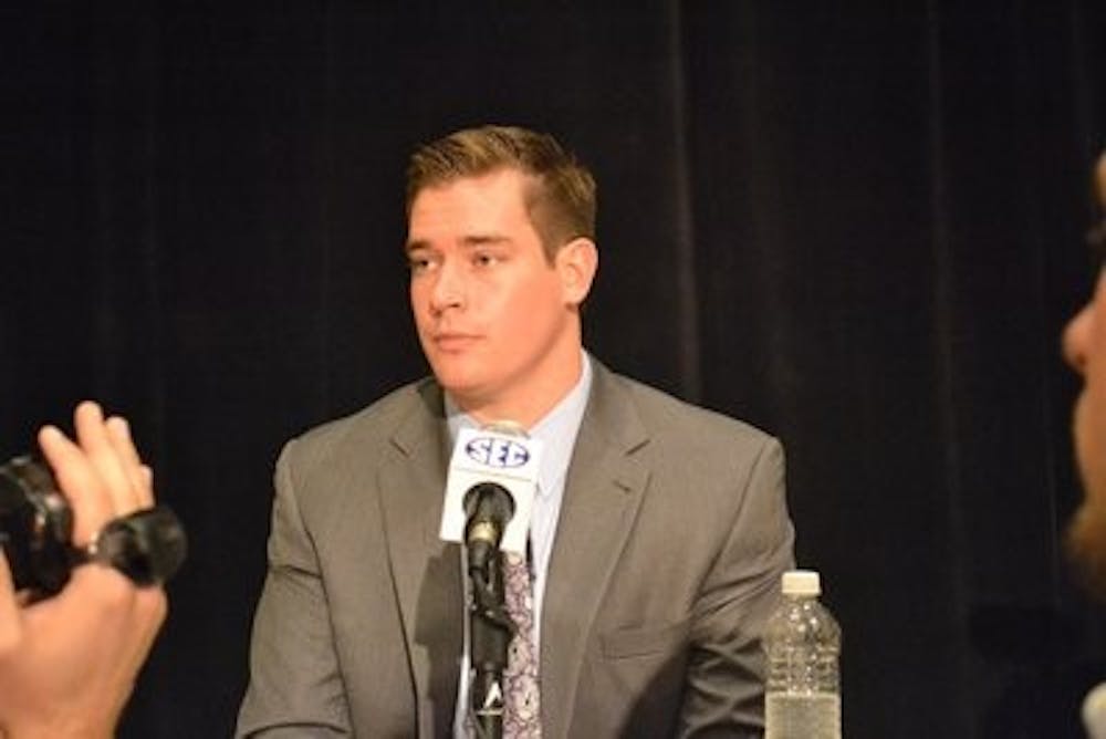 Senior tight end Phillip Lutzenkirchen was one of three Auburn players present at SEC Media Days Wednesday in Hoover Alabama.(Robert E. Lee / Editor-In-Chief)