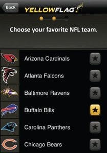 The YellowFlag app is meant to provide a mobile forum for discussing football with groups of your choosing. (Courtesy of YellowFlag)
