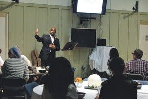 Dr. Ainsley Carry, Vice President of Student Affairs, spoke about hunger and the Committee of 19.