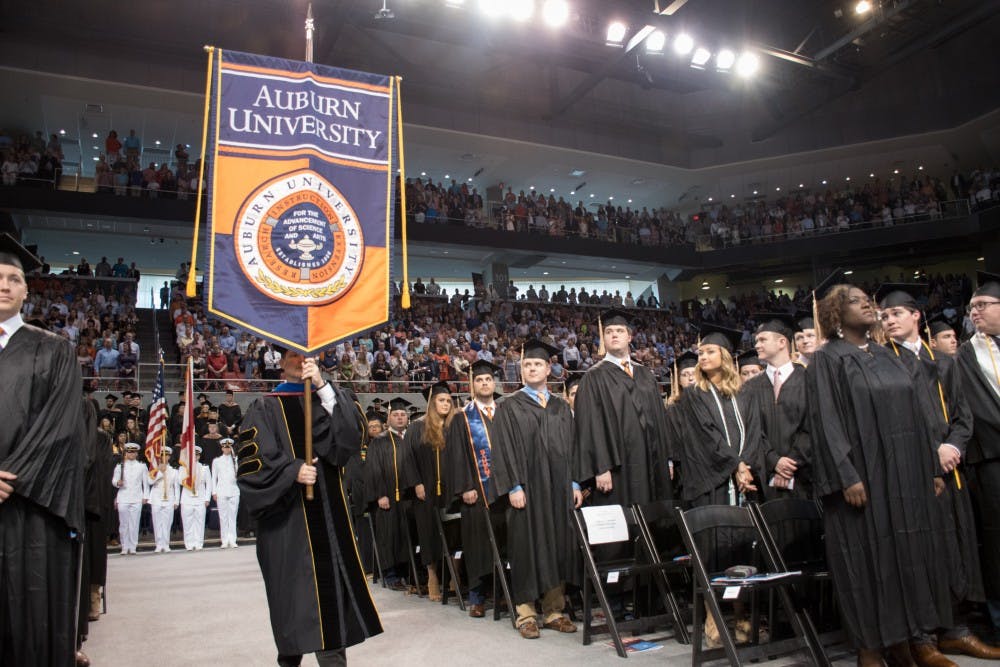 The graduation processional begins on Sunday, May 6, 2018, in Auburn, Ala.