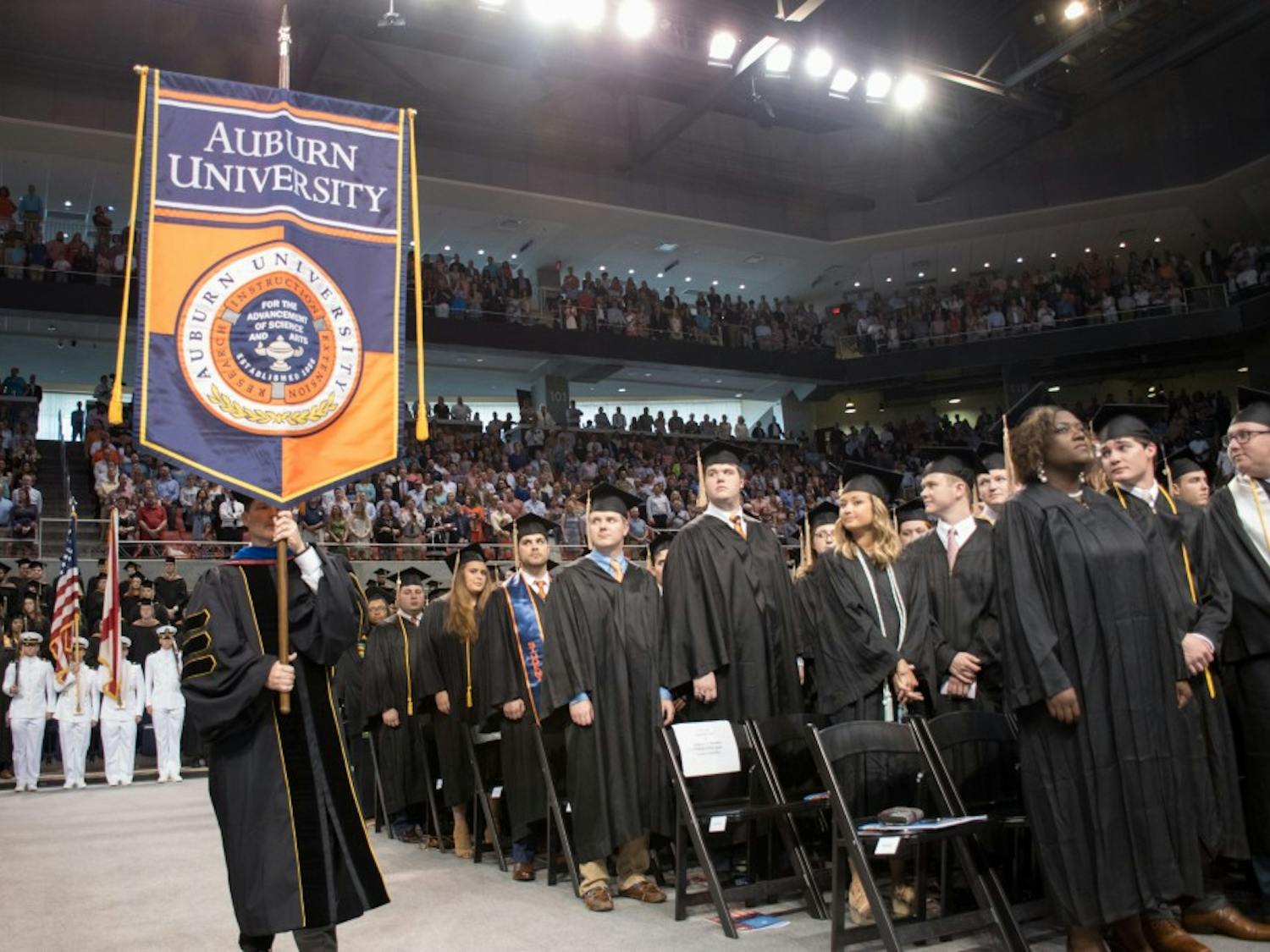The graduation processional begins on Sunday, May 6, 2018, in Auburn, Ala.