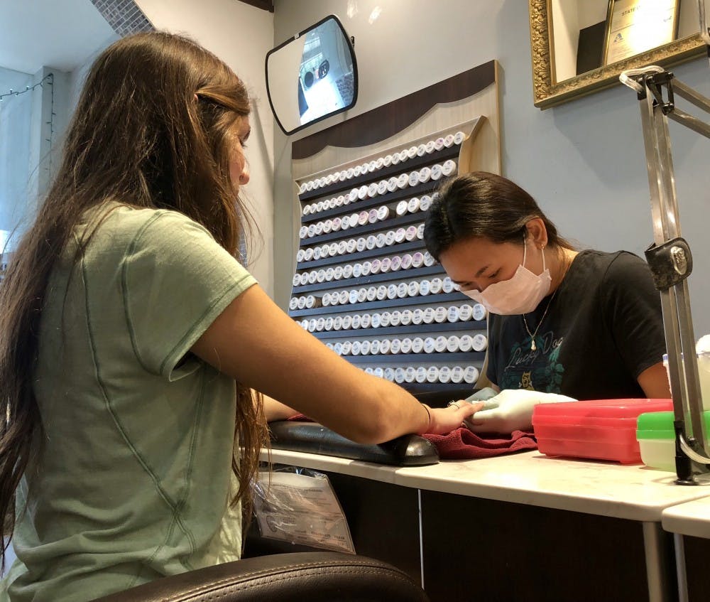 The recent popularity of dip powder nails over gel.