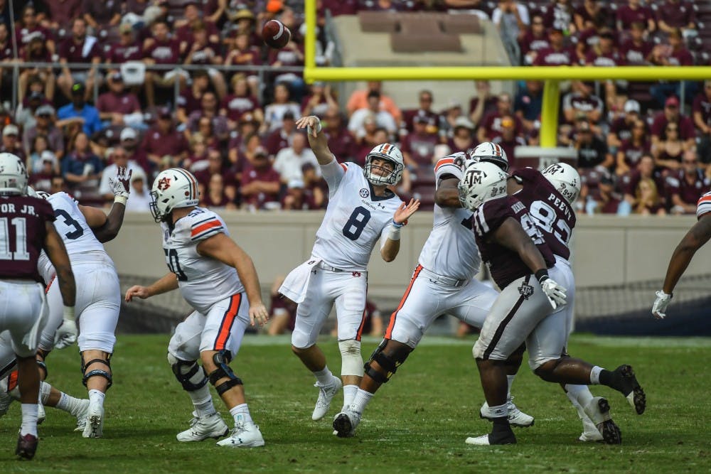 Jarrett Stidham (8)Auburn football vs Texas A&M on Saturday, November 4, 2017 in College Station, Texas.Photo by Wade Rackley/Auburn Athletics 