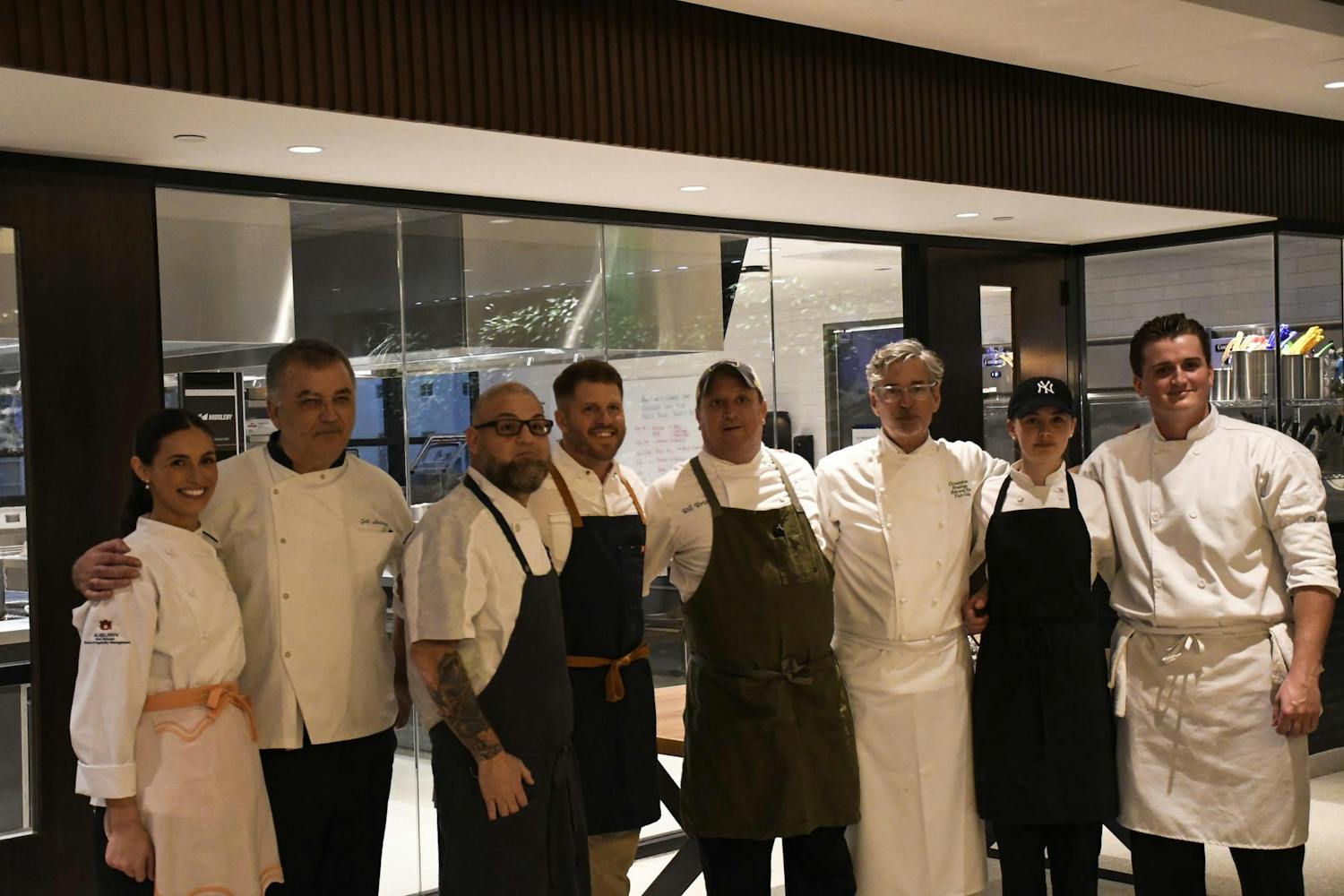 Chefs Sophie SNyder, Joẽl Auntes, Leo Maurelli, David Bancroft, Bill Briand, Christopher Hastings, May Martin, and Aiden Dunleavy (Left to Right)at the Children’s Table event on Tuesday, March 3, 2026.