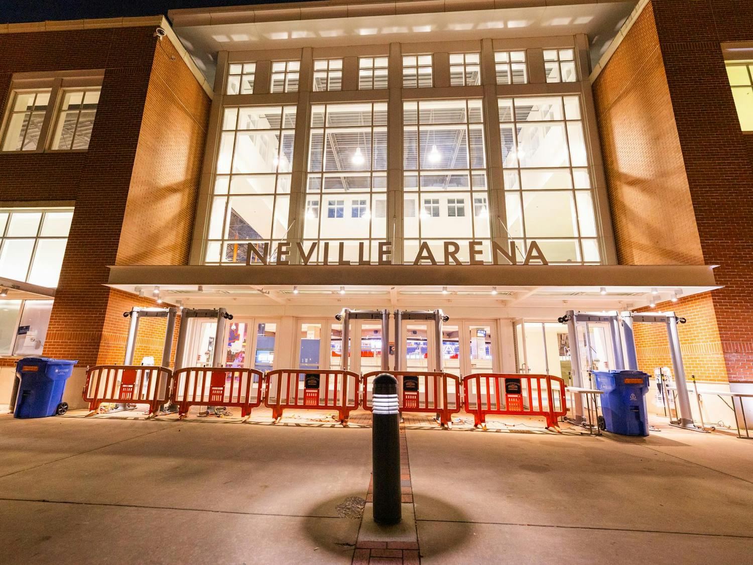 A look at the main entrance of Neville Arena, taken on Nov. 12, 2025.