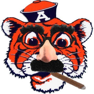 The unofficial logo of The Lee County Flannel Club, adopted from the old "Aubie" logo.