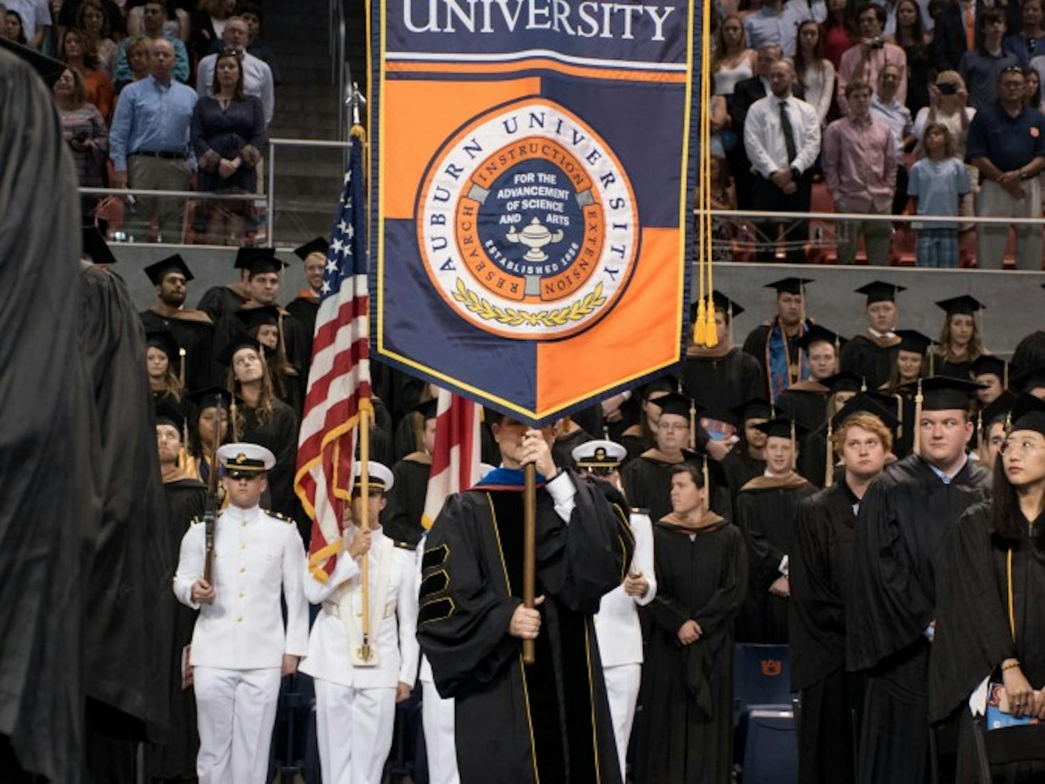 The processional begins at the graduation ceremony on Sunday, May 6, 2018, in Auburn, Ala.