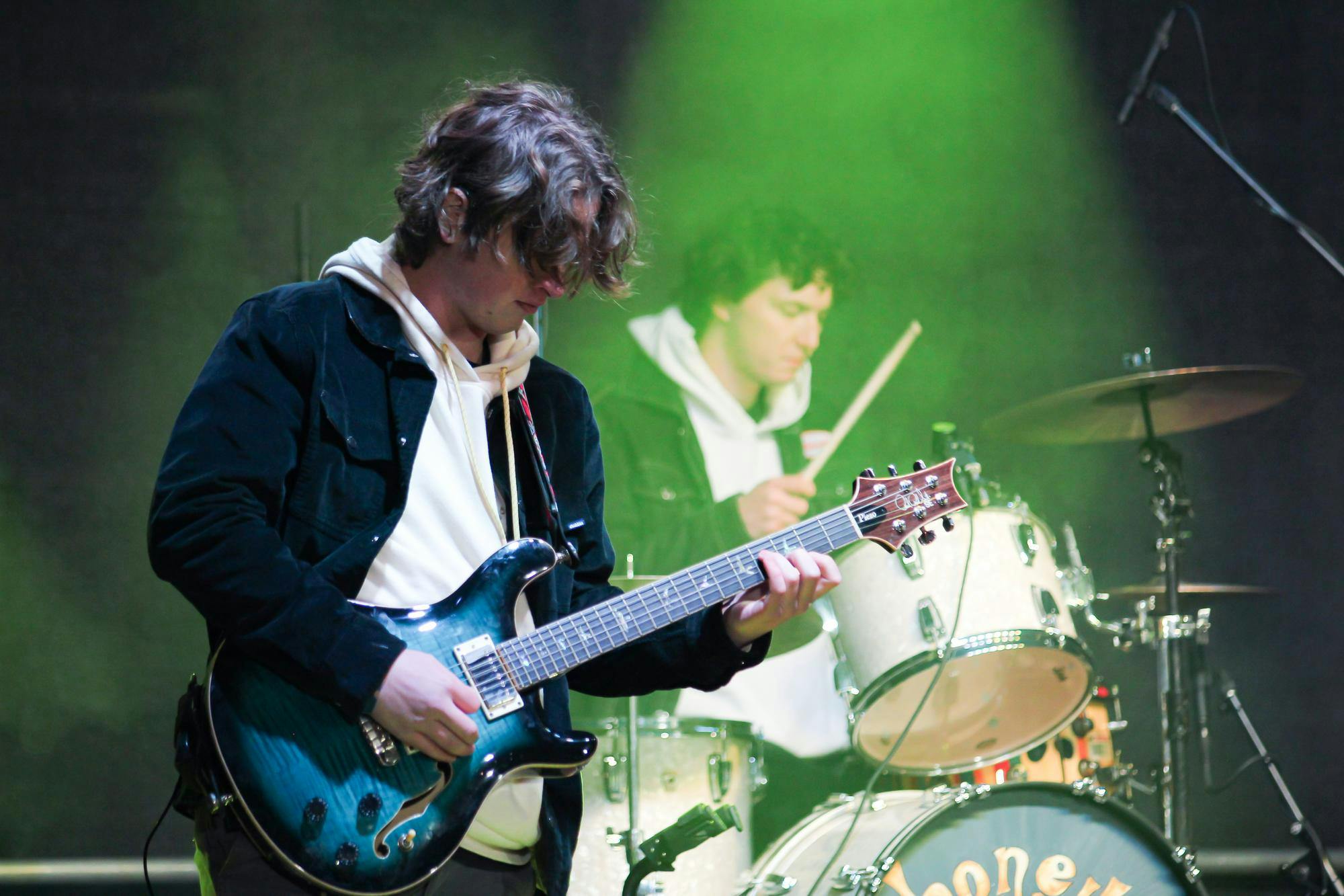 Lead guitarist for The Band Honey, Curry Jones, plays for the crowd at War Damn Coffee Jam at Samford Lawn in Auburn, Ala. on Nov. 11, 2025. 