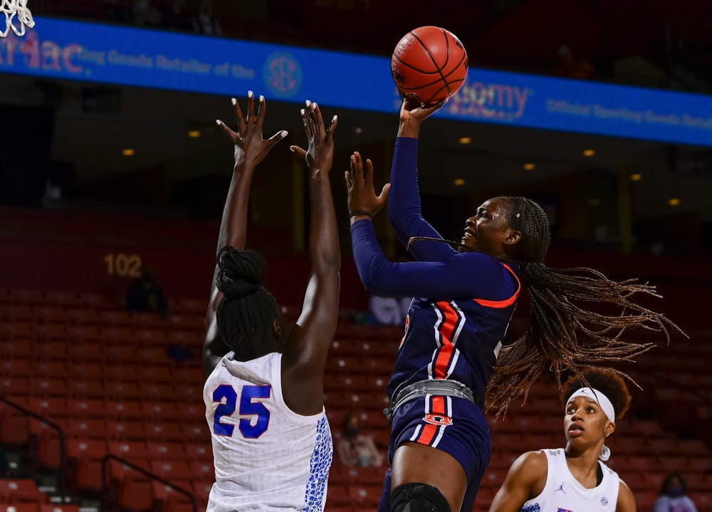 AICHA COULIBALY shoots a basket in the first half.Auburn vs FloridaSEC Women's Basketball Tournament on Wednesday, March 3, 2020 in Greenville, SC.Todd Van Emst/SEC