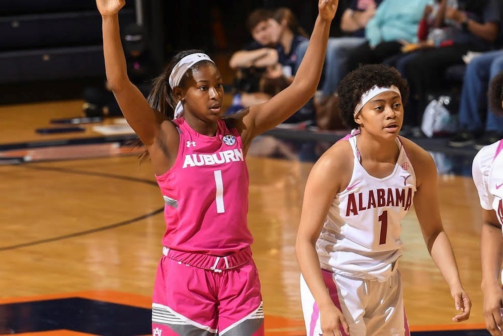 <p>Robyn Benton (1). Auburn women's basketball vs Alabama on Sunday, February 17, 2019, in Auburn, Ala.&nbsp;</p>