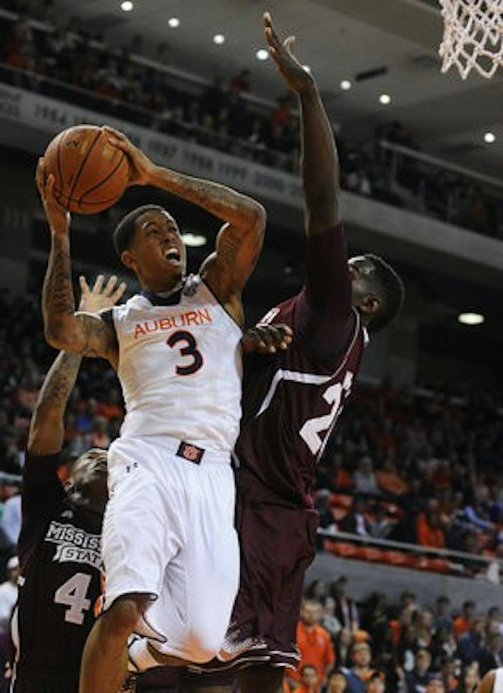 Auburn's Chris Denson shoots against Mississippi State. (Contributed by Zach Bland)