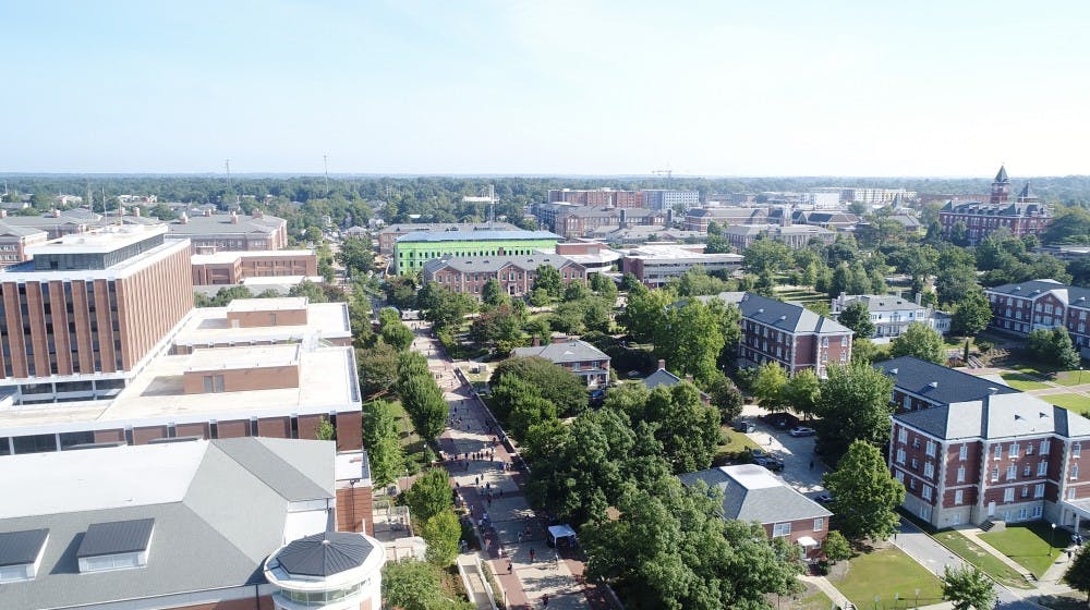 <p>Auburn's campus from the south on Wednesday, Aug. 22, 2018.</p>