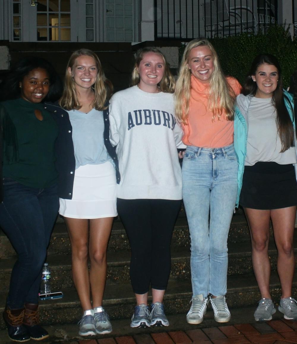 <p>Auburn's 2021 top five Miss Homecoming candidates, from left to right: Asia Howard, Peyton Hill, Lady Frances Hamilton, Carlee Yarbrough and Maddie Wellbaum.&nbsp;</p>