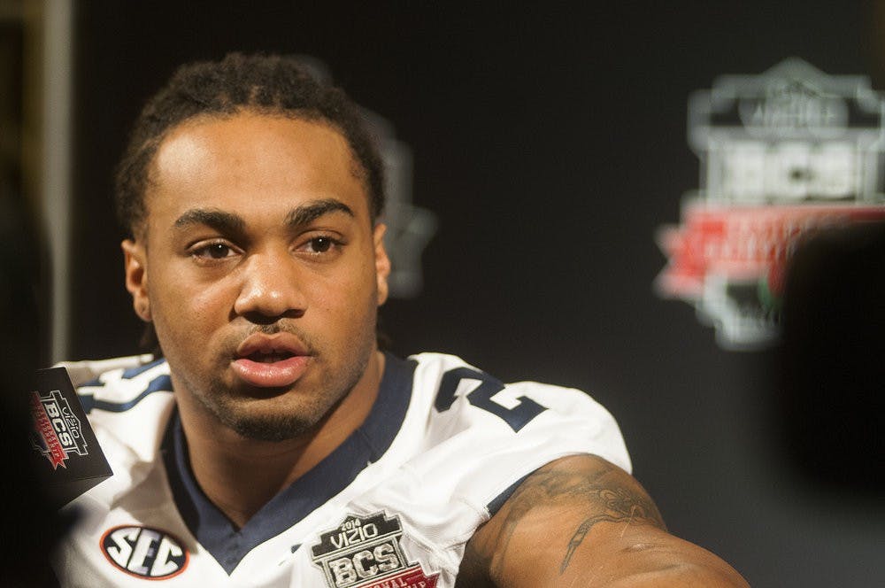 Auburn's Tre Mason at BCS Media Day at the Newport Beach Marriot Hotel, Newport Beach, Calif., Saturday, Jan. 4, 2014. (Zach Bland / PHOTOGRAPHER)