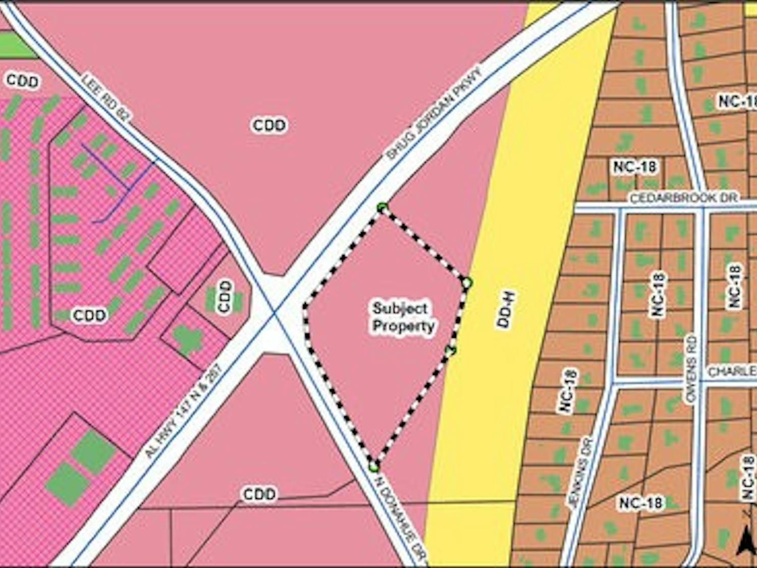 Proposed retail at Shug Jordan Parkway