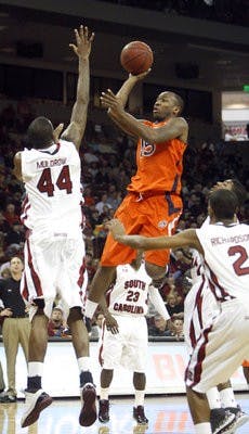 Guard Tony Neysmith shoots for two in Auburn's 79-64 win over South Carolina Saturday. (Tracy Glantz / The State / MCT)