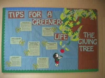 Dowell Hall channels "The Giving Tree" to encourage residents to go green. (Courtesy of http://ausustainabowl.weebly.com)