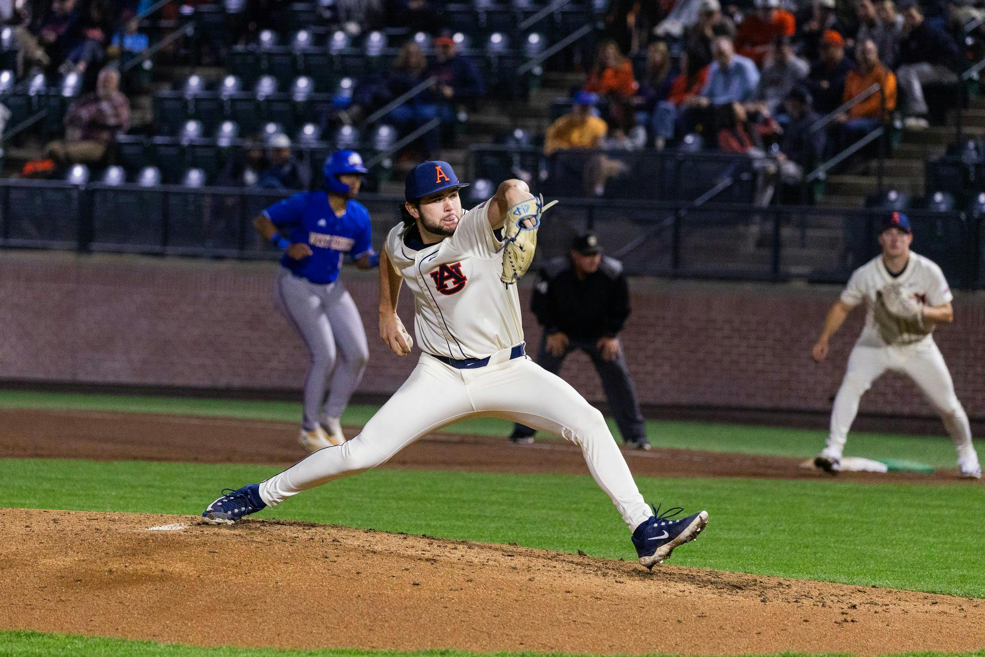 Drew Whalen fires home against UWG on Feb. 25, 2026.